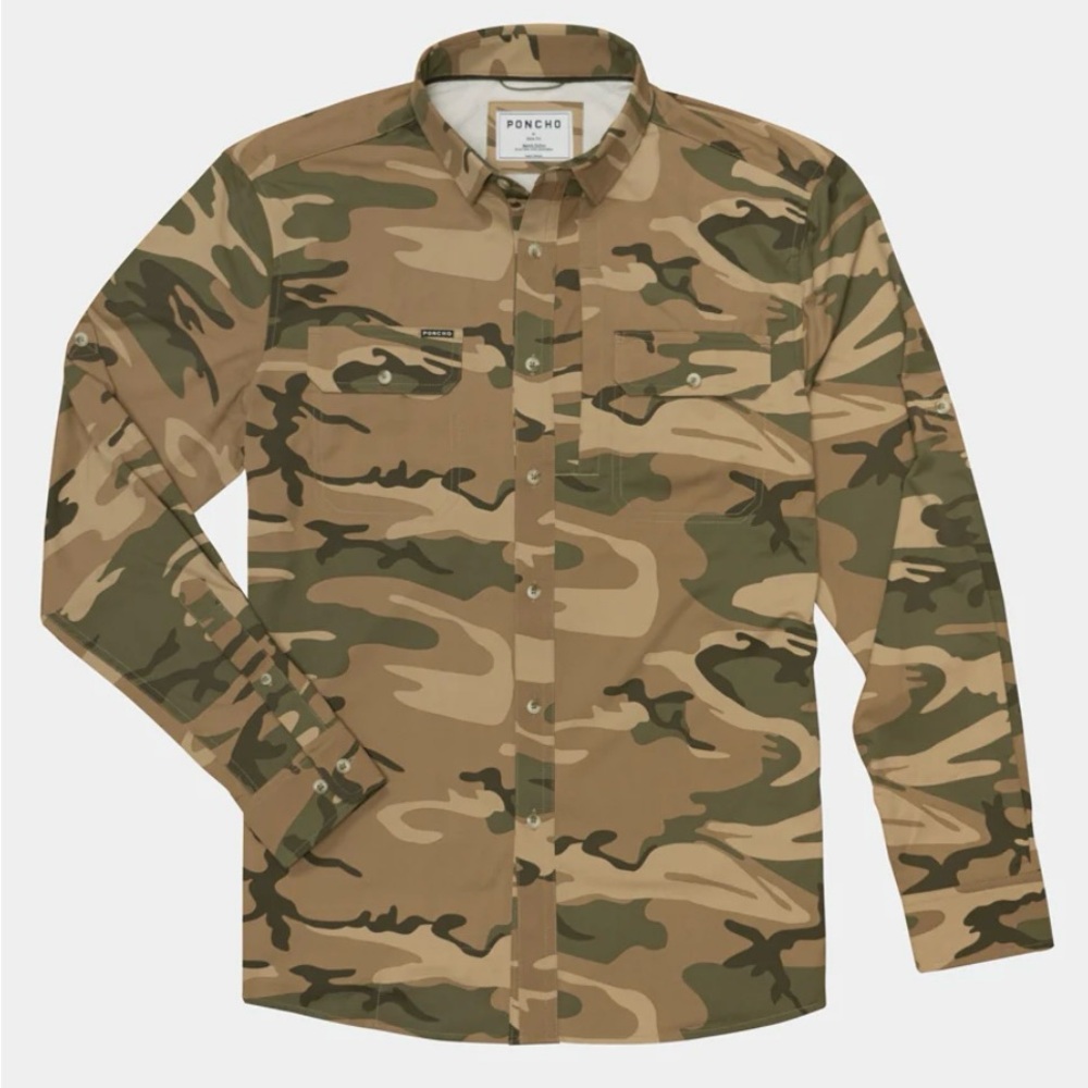Poncho - the San Juan - slim fit camo shirt -  medium